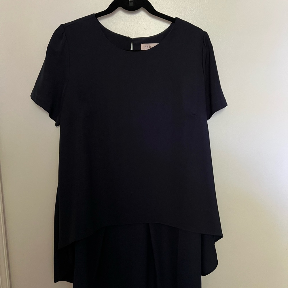 philosophy navy blue dressy top